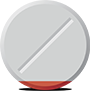 A pill with 10% shaded red